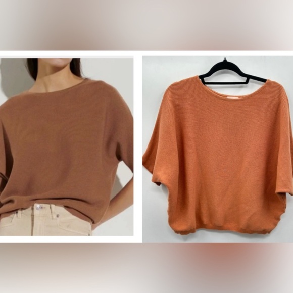 REVOLVE Tops - REVOLVE THE RESET L/XL Essential linen dolman sleeve rib woman oversized tunic